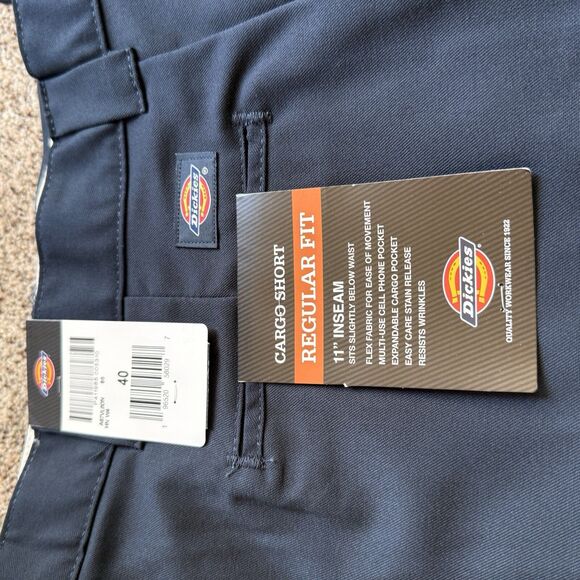 LOT Dickies Cargo Shorts 11 Inch Inseam Regular fit Size 40 Waist Navy Work NWT - Picture 5 of 11